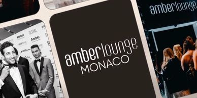 Amber Lounge Monaco event with stylish attendees in formal wear.