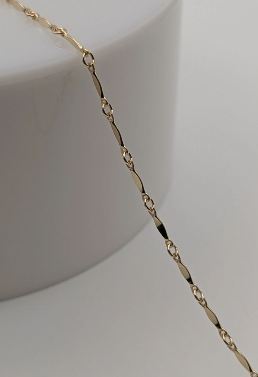 14k Gold filled Dapped Bar & Link Chain by the Foot