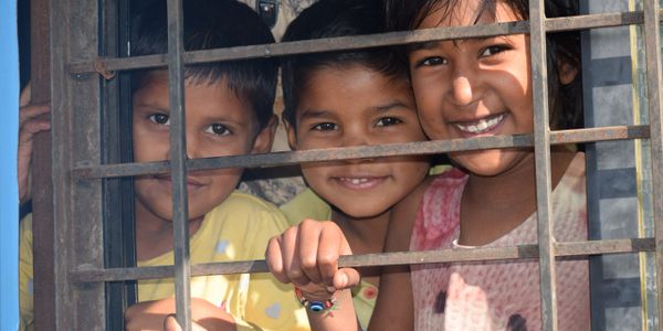 Smiling kids at Snehgram