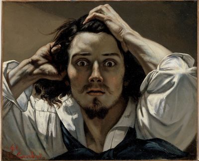 "Self-Portrait in Despair" by Courbet