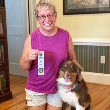 puppy training with owner
