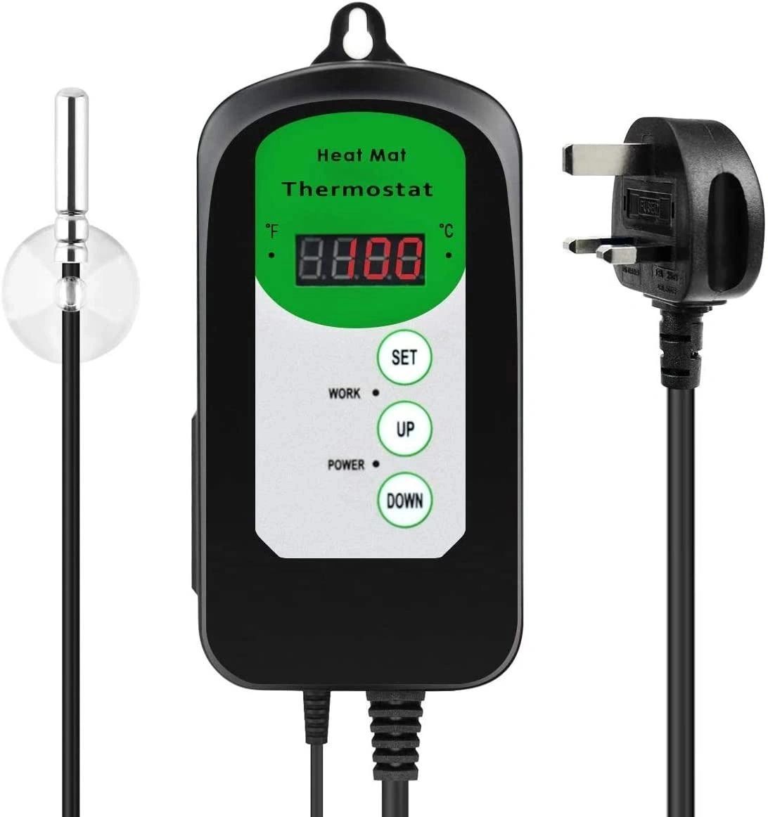 Digital Heat Mat Thermostat Controller with 6ft lead.