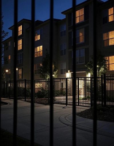 HOUSTON AREA APARTMENT COMPLEX AT NIGHT