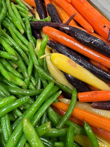 Fresh heirloom carrots and green beans, catering in Louisville KY