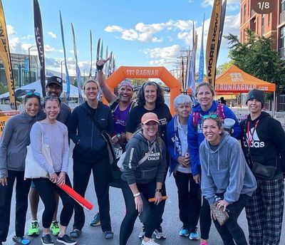 The Alcohaulassers Running Group at the Bourbon Chase Relay Race in Kentucky. 