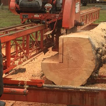 Wood milling in progress