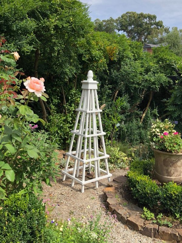 Garden obelisk in garden