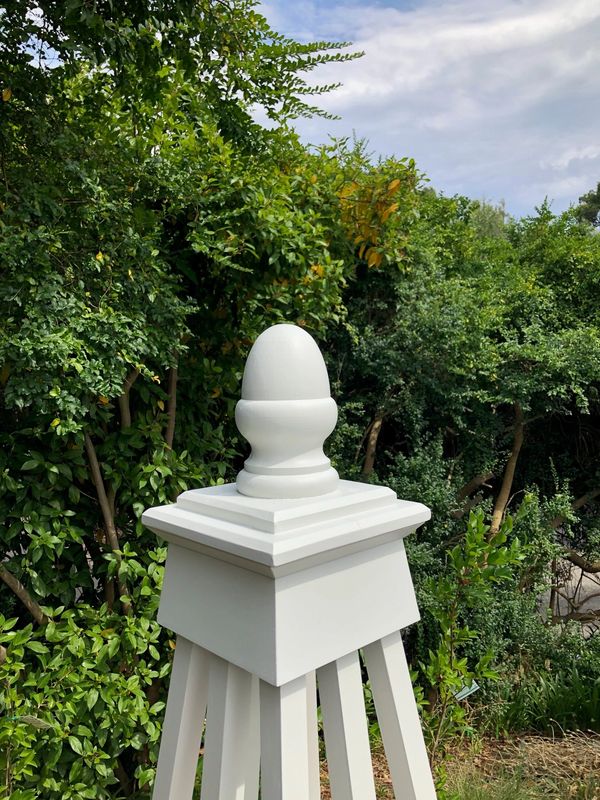 Close up of the top of a garden obelisk