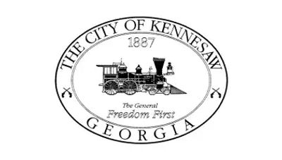Official seal of the City of Kennesaw, Georgia, featuring the historic General locomotive.