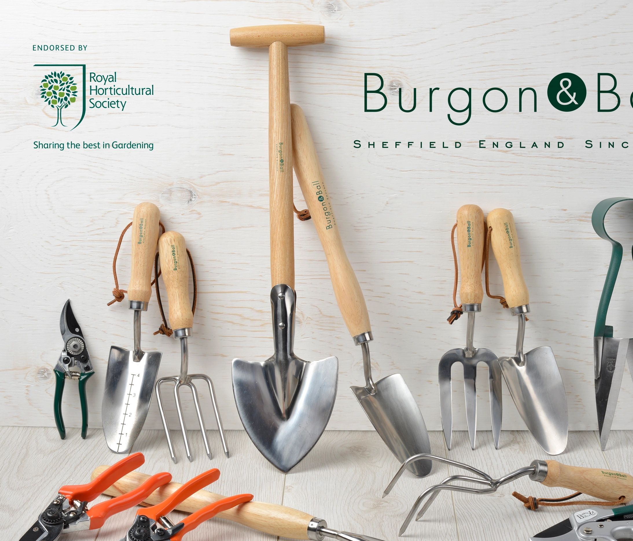 A selection of some of the most popular Burgon & Ball hand tools