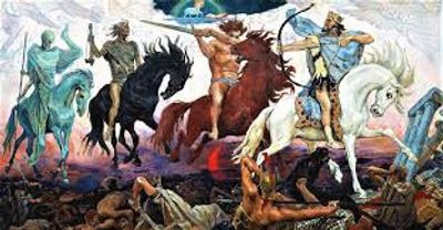 Depiction of the Four Horsemen of the Apocalypse.