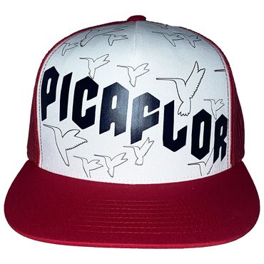 Red Cap White Face Picaflor Slant Block Lettering Migration