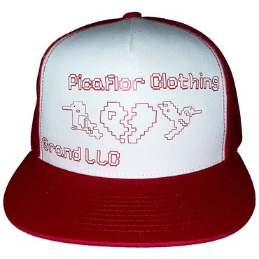 Red Cap White Face Picaflor Clothing Brand LLC Broken Hearts Pixel