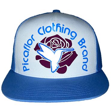 Baby Blue Cap White Face Picaflor Arch Font Logo 1 Red Rose