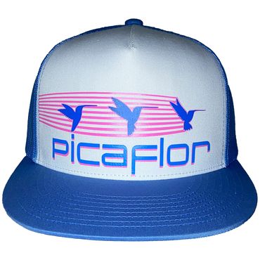 Baby Blue Cap White Face Picaflor Pink Streak Trio Logo Blue Label
