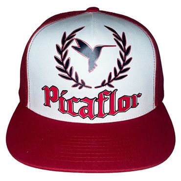 Baby Blue Cap White Face Picaflor Arch Font Logo 1 Red Rose