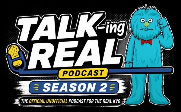 Talk-ing Real Podcast Season 2 logo with a blue furry character and microphone.