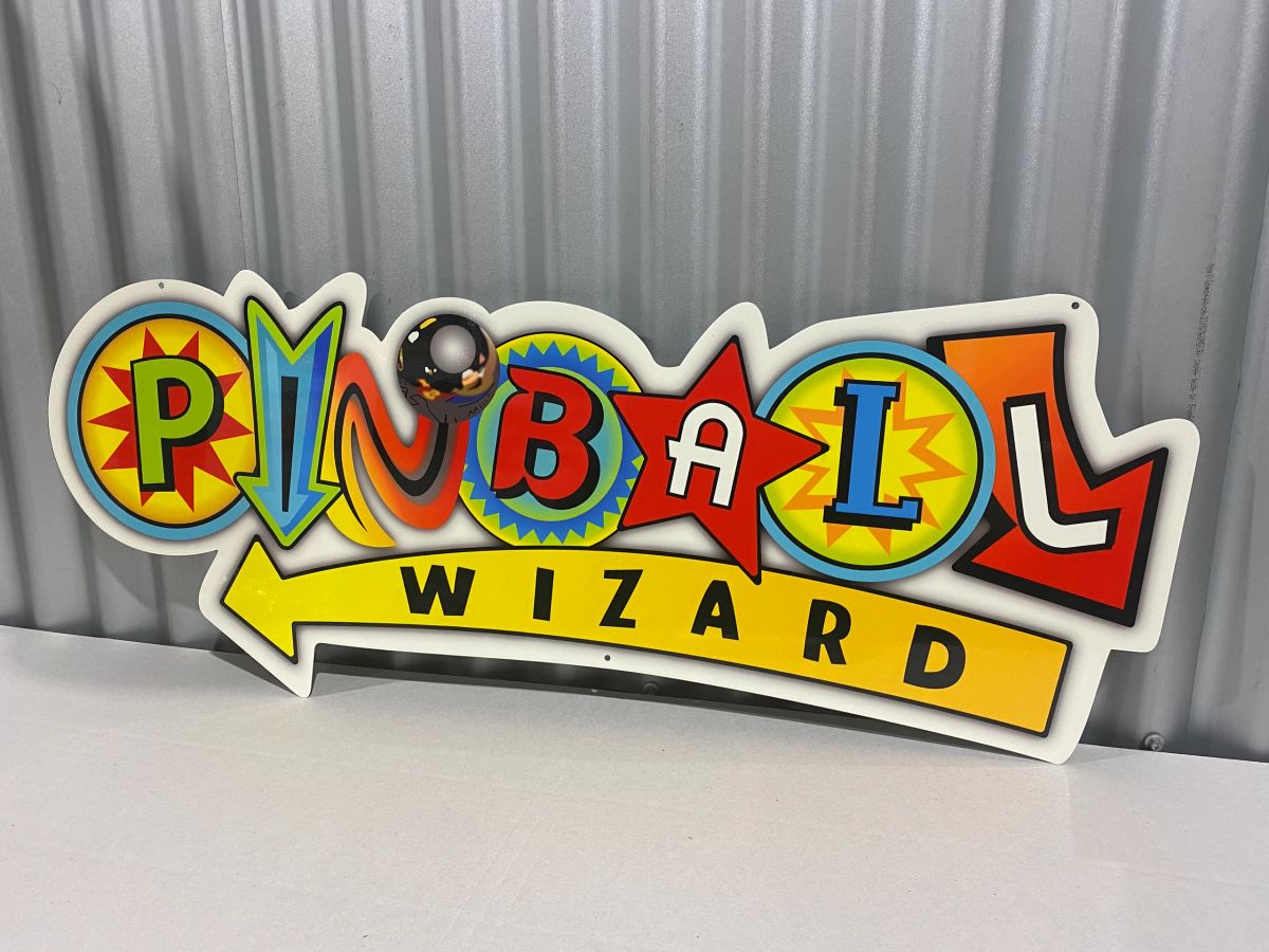 PINBALL WIZARD LARGE DIE CUT METAL SIGN