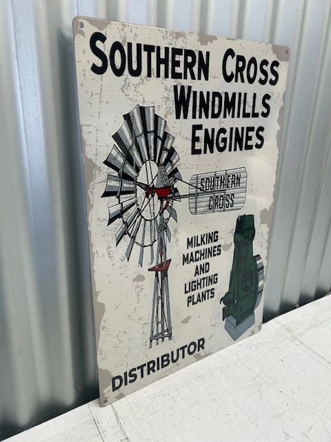 SOUTHERN CROSS WINDMILLS 600 MM X 400 MM METAL SIGN