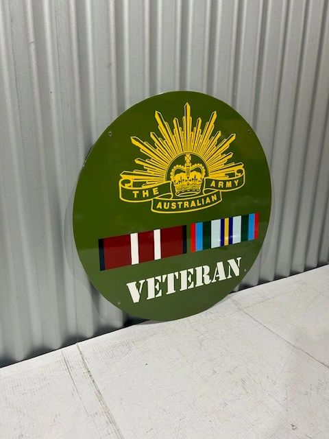 Australian L Service Ribbons AUSTRALIAN ARMY NATIONAL SERVICE RIBBONS 560 MM ROUND METAL SIGN