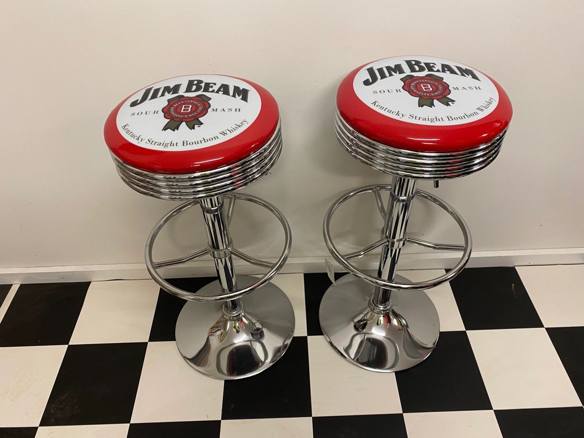 JIM BEAM BAR STOOLS X 2