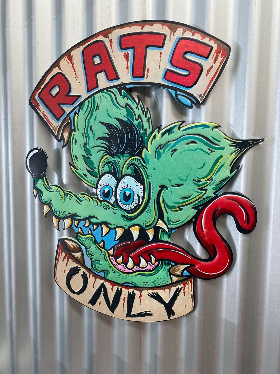 RAT FINK RATS ONLY EMBOSSED METAL SIGN