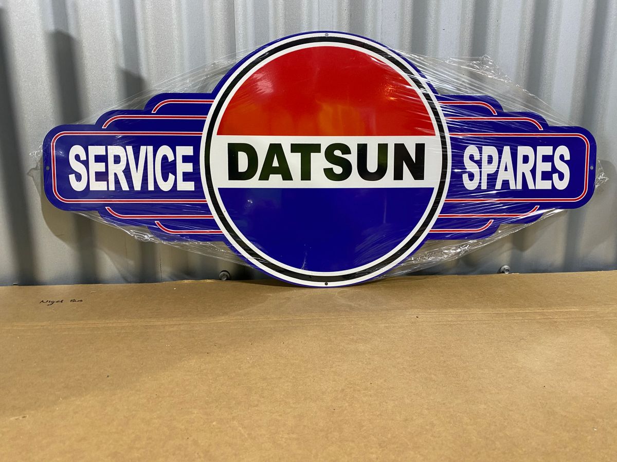 DATSUN DIE CUT METAL SIGN