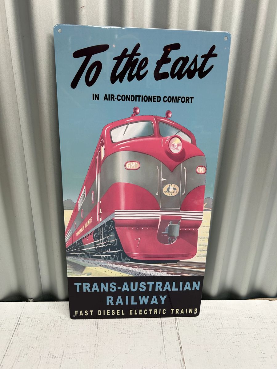TRANS AUSTRALIAN RAILWAYS 600 MM X 300 MM METAL SIGN