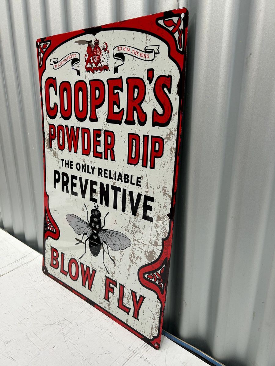 COOPERS POWDER DIP 600 MM X 400 MM METAL SIGN
