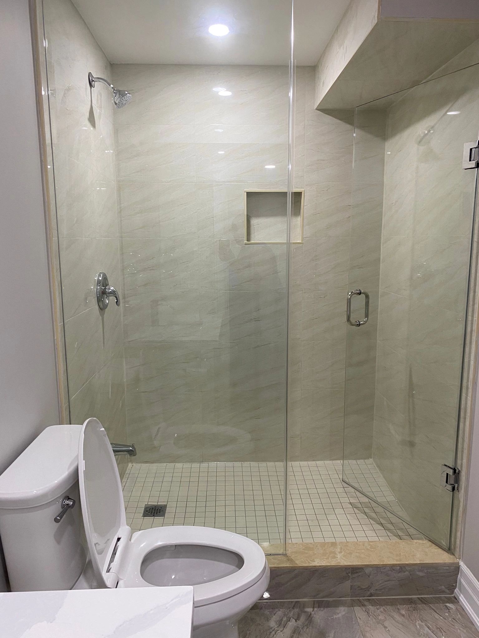 frameless glass shower installation