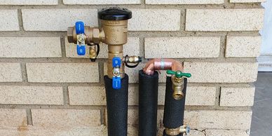 exterior backflow prevention system from copper piping.