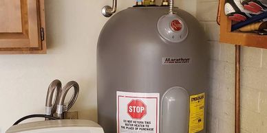 water softener in garage install.