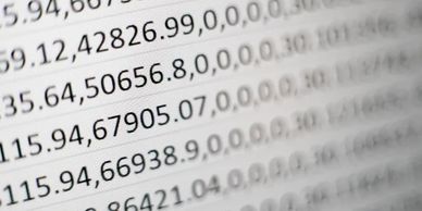 a close up of a screen full of lots of data