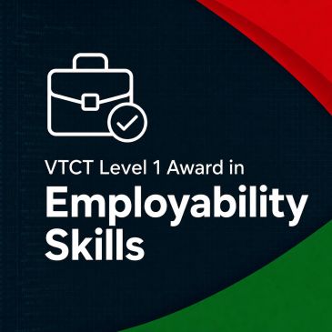 VTCT Level 1 Award in Employability Skills logo with a briefcase icon.