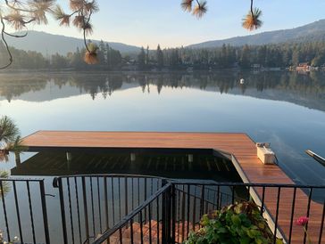 Pier Dock with custom Brazilian Hardwood Decking on the Spokane River