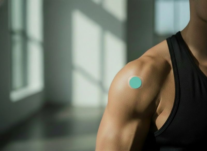 man using recover patches for Muscle support
