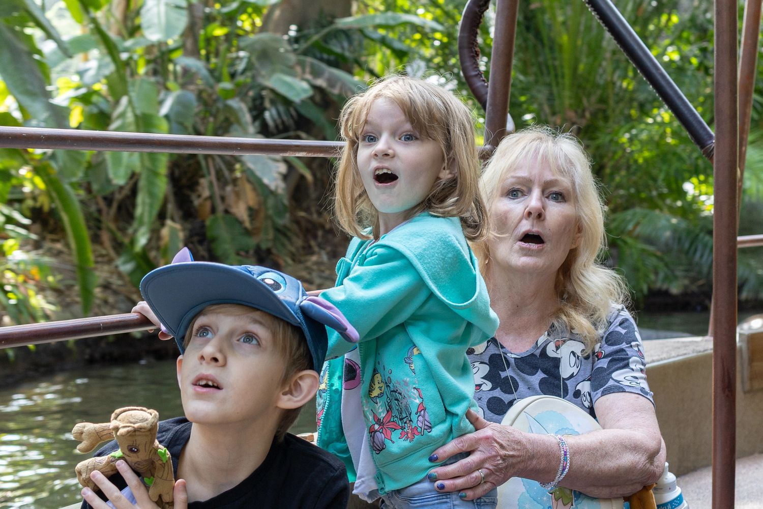 Grandmother with Grandchildren on a boat ride.