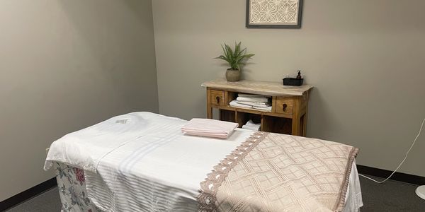 A massage table at Healing Massage in Overland Park, KS