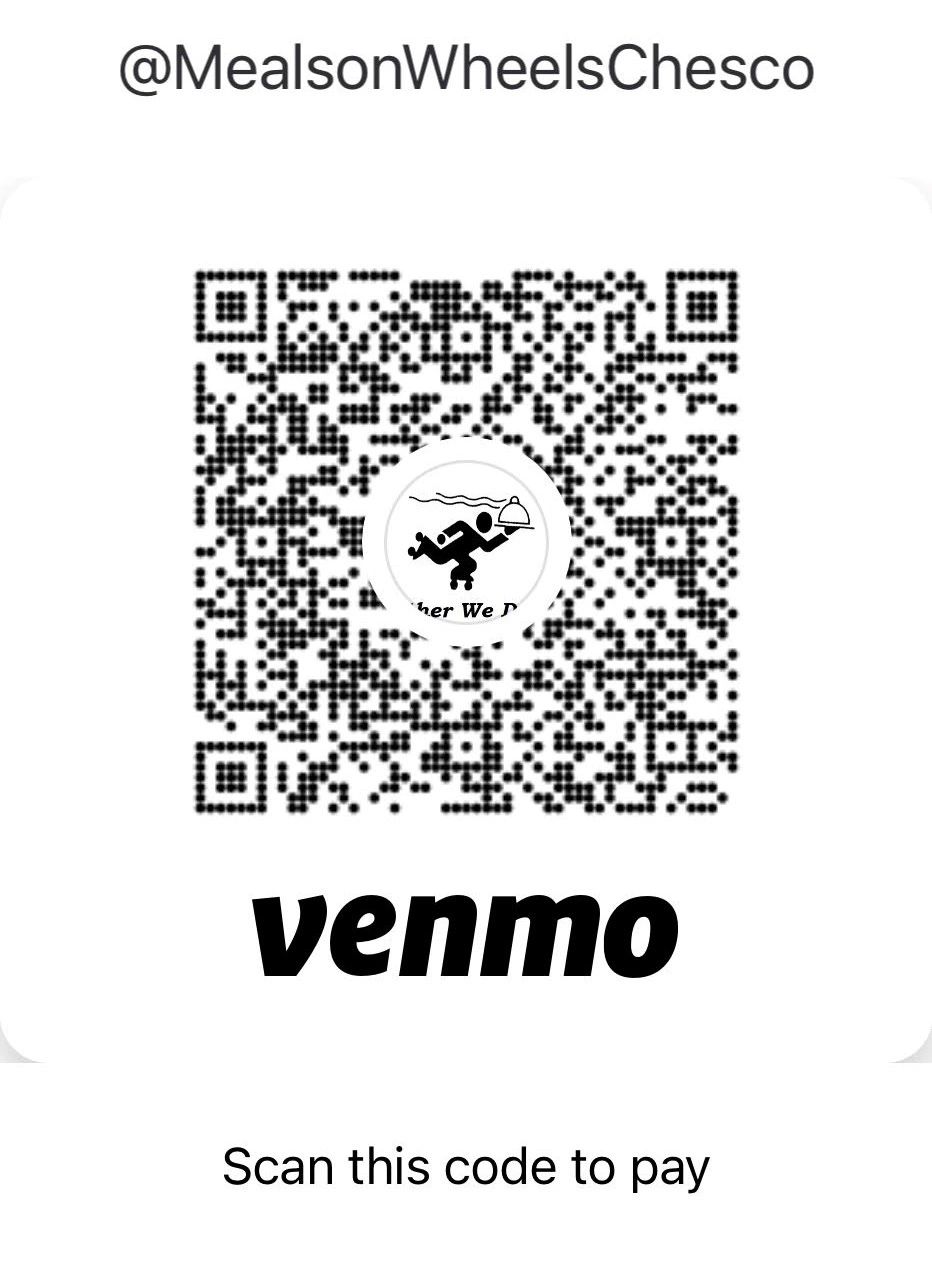 Venmo QR code for Meal on Wheels Chesco.