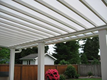 All White Poly Panel Patio Cover Installation in Tacoma WA