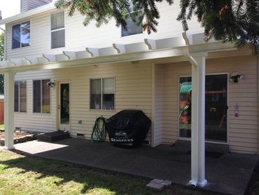 All Aluminum Patio Cover with 2x6 pergola wrap and big columns