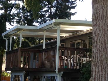 Offset Aluminum Patio Cover 2nd story in Spanaway WA