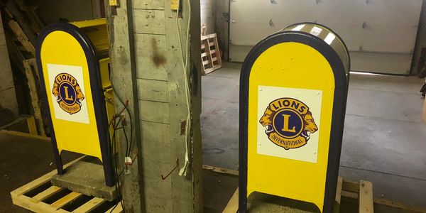 Two Lions Club drop off "mailboxes" for eyeglasses