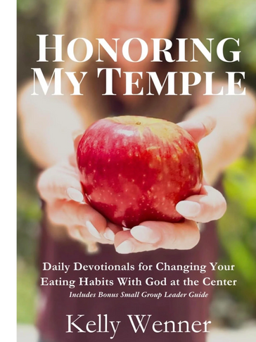 Book cover showing hands offering a red apple with spiritual eating guidance.
