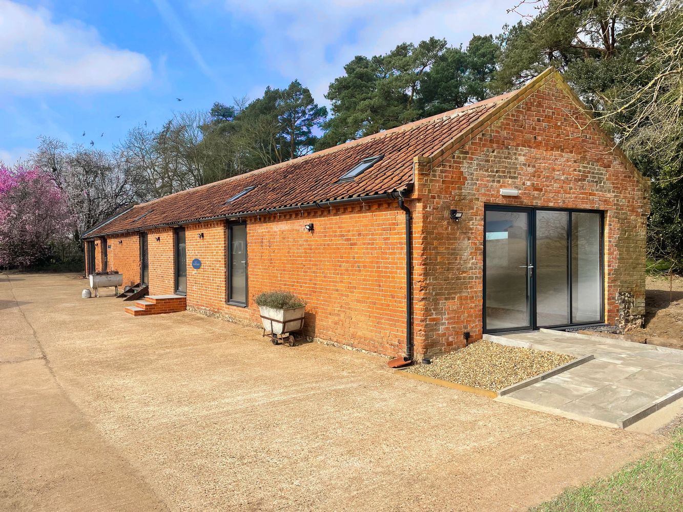Rural wellbeing studio Grove Farm Barns housed in converted barns near Aylsham, North Norfolk