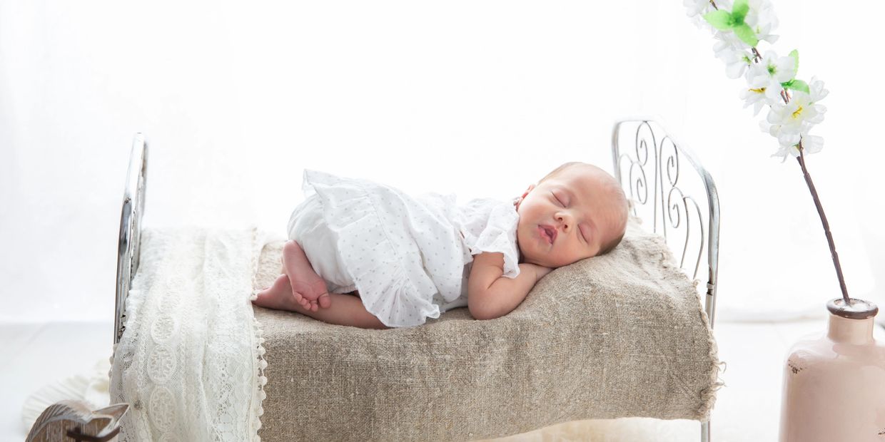 A baby sleeping comfortably