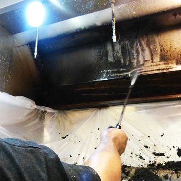Range hood cleaning with special proprietary techniques and procedures to ensure thorough cleaning.