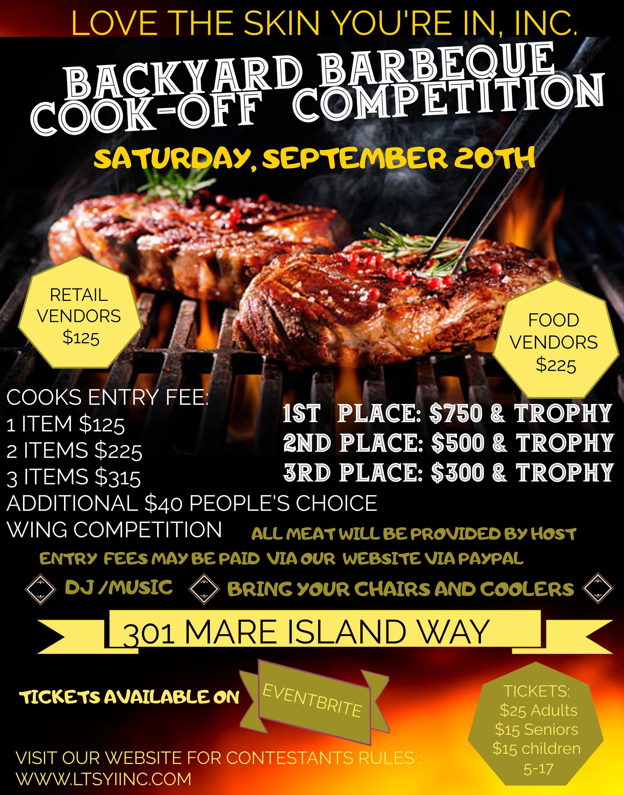 We welcome you to join us for our 1st Annual Backyard Barbeque Cook-Off Competition.

