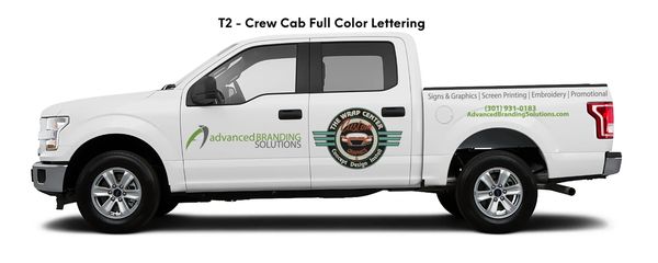 Crew Cab Vinyl Lettering and Decals for both doors and bed of truck.
