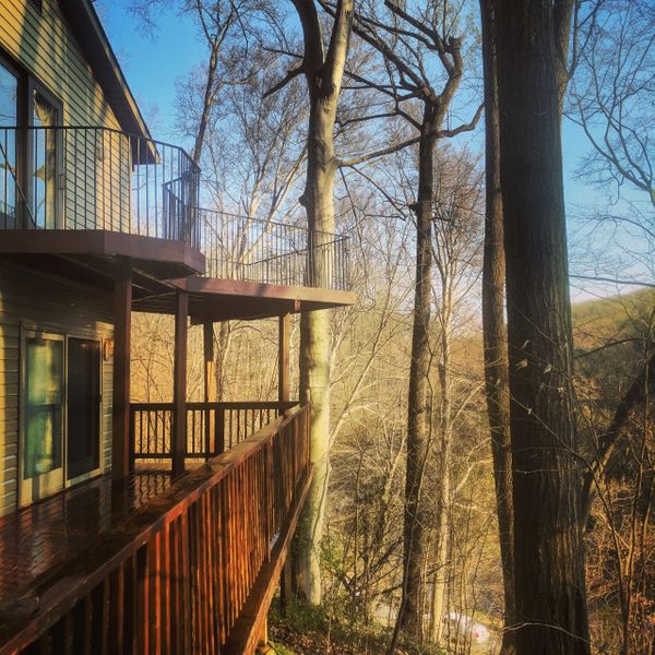 Great view fully restored deck, staining, power washing. Located in Newark, Delaware.